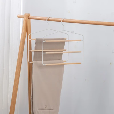 Gambar Stora Hanger Celana Kayu Dengan 3 Bar 35 cm - Putih