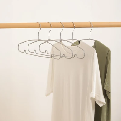 Gambar Stora Hanger Baju Metal PVC Wide 39.5 cm Set 5 pcs - Abu-Abu