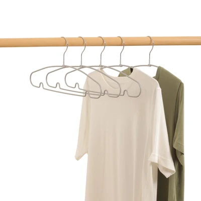 Gambar Stora Hanger Baju Metal PVC Wide 39.5 cm Set 5 pcs - Abu-Abu