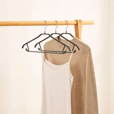 Gambar Stora Hanger Baju Coat Metal PVC 42 cm - Abu-Abu