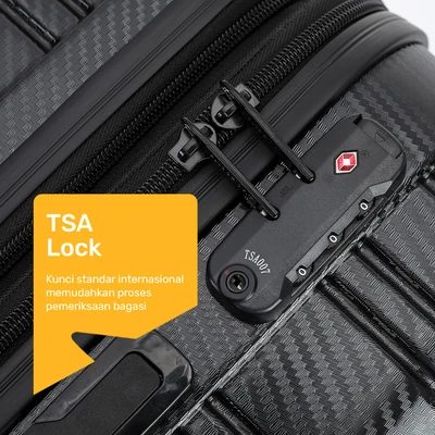 Gambar Passport Blythe Koper PC & ABS TSA Lock Expandable Carbon FIber 20 Inch - Hitam