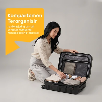 Gambar Passport Blythe Koper PC & ABS TSA Lock Expandable Carbon FIber 20 Inch - Hitam