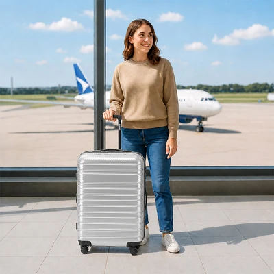 Gambar Passport Blythe Koper PC & ABS TSA Lock Expandable Carbon FIber 28 Inch - Silver
