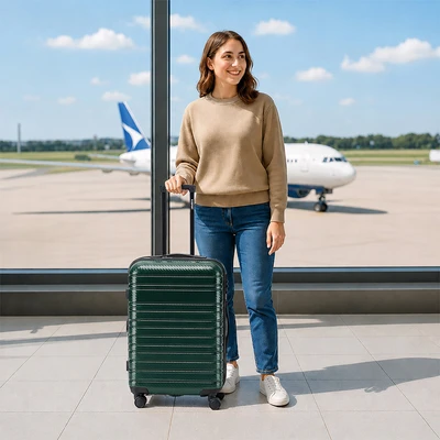 Gambar Passport Blythe Koper PC & ABS TSA Lock Expandable Carbon FIber 24 Inch - Hijau
