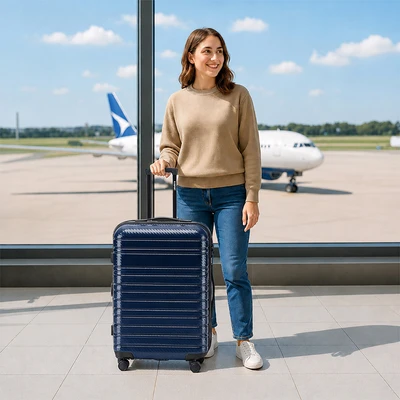 Gambar Passport Blythe Koper PC & ABS TSA Lock Expandable Carbon FIber 28 Inch - Biru