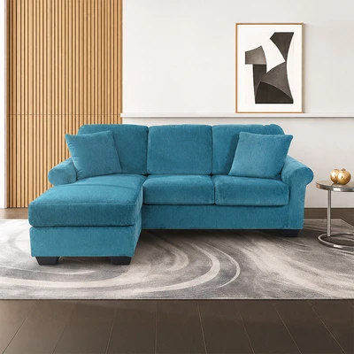 Gambar Ashley Kexlor Sofa L Sectional Fabric - Hijau