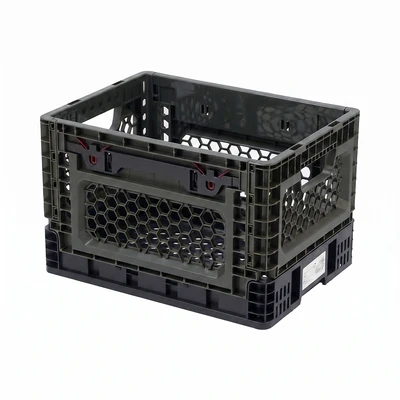 Gambar Maxbuilt Keranjang Penyimpanan Lipat Plastik 39.5x29.5x25.5 cm - Hijau Tua