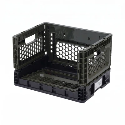 Gambar Maxbuilt Keranjang Penyimpanan Lipat Plastik 39.5x29.5x25.5 cm - Hijau Tua