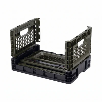 Gambar Maxbuilt Keranjang Penyimpanan Lipat Plastik 39.5x29.5x25.5 cm - Hijau Tua