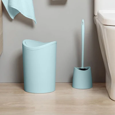 Gambar Tatay Tempat Sampah Kamar Mandi Tutup Swing Plastik Eco Friendly 6 Liter - Biru Cloud