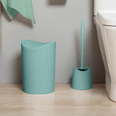 Gambar Tatay Tempat Sampah Kamar Mandi Tutup Swing Plastik Eco Friendly 6 Liter - Hijau Granit