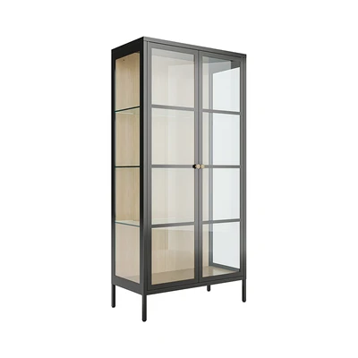 Gambar Informa Lucy Kabinet 2 Pintu Kaca 4 Tingkat 80x40x165 cm - Hitam