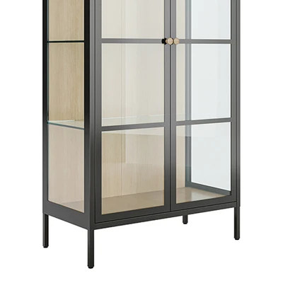 Gambar Informa Lucy Kabinet 2 Pintu Kaca 4 Tingkat 80x40x165 cm - Hitam