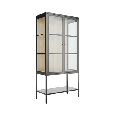 Gambar Informa Lucy Kabinet 2 Pintu Kaca 3 Tingkat 80x40x165 cm - Hitam