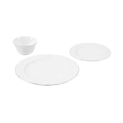 Gambar Appetite White Lily Perlengkapan Makan Gold Rim Set 12 pcs - Putih