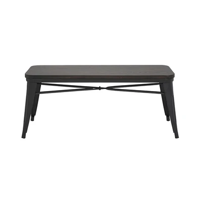 Gambar Informa London Bangku Bench Dengan Dudukan Kayu - Hitam