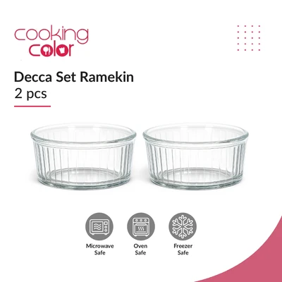 Gambar Cooking Color Decca Mangkuk Ramekin 240 ml Set 2 Pcs Transparan