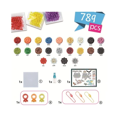Gambar Aqua Beads Set Dragons Keychain Craft Kit - Mix
