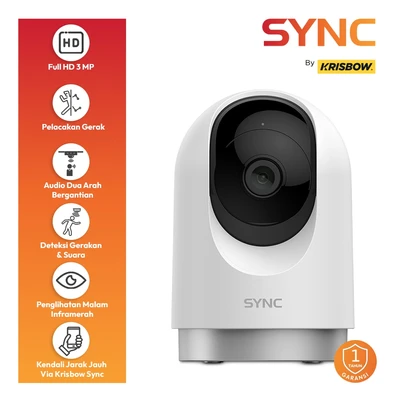 Gambar Krisbow Sync Smart IP Camera Wifi 3MP PTZ Z3  - Putih
