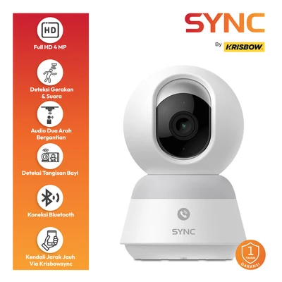 Gambar Krisbow Sync Smart IP Camera Wifi 4MP PT Speed Z12B - Putih