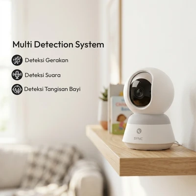 Gambar Krisbow Sync Smart IP Camera Wifi 4MP PT Speed Z12B - Putih