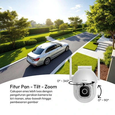 Gambar Krisbow Sync Smart IP Camera Wifi Outdoor 3MP PTZ G13 - Putih