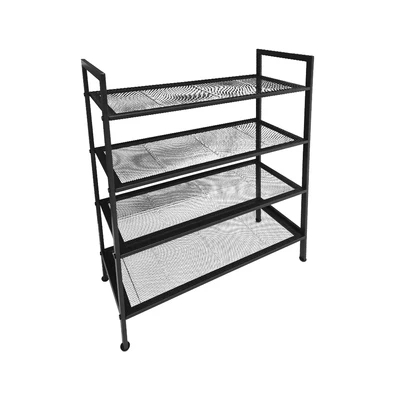 Gambar Stora Rak Sepatu Mesh 4 Tingkat 62x25x74 cm - Hitam