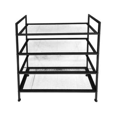 Gambar Stora Rak Sepatu Mesh 4 Tingkat 62x25x74 cm - Hitam