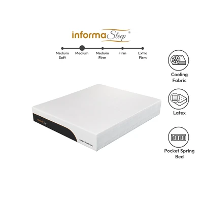 Gambar Informa Sleep 180x200x32 cm Alexa Kasur Foam Latex Smart Pocket Springbed - Putih