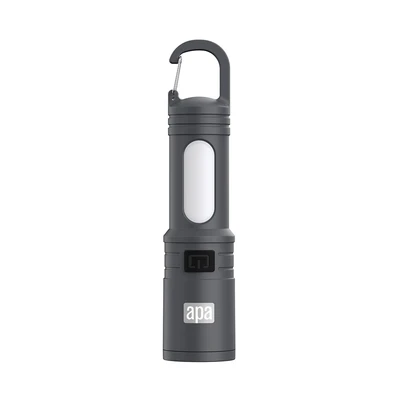 Gambar APA Senter Dengan Pengait 2-in-1 - Abu-Abu