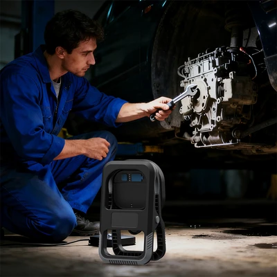 Gambar Powerlite Lampu Kerja Dengan Penjepit & Magnet 2000 Lumen - Hitam