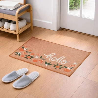 Gambar Informa Raven Keset Pintu Polyester Hello 50x70 cm - Cokelat