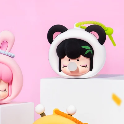 Gambar Rolife Nanci Fluffy Earphone Pouch Panda - Putih/hitam
