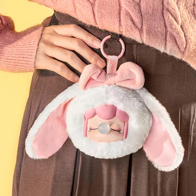 Gambar Rolife Nanci Animal Gantungan Kunci Boneka Rabbit - Putih/pink