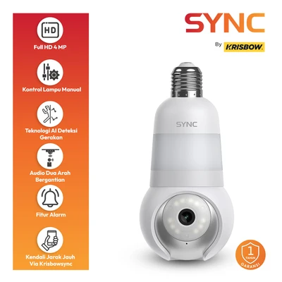 Gambar Krisbow Sync Smart IP Camera Wifi Bulb 4MP PTZ E2  - Putih