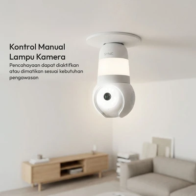 Gambar Krisbow Sync Smart IP Camera Wifi Bulb 4MP PTZ E2  - Putih