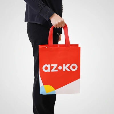 Gambar Azko Tas Belanja Lite Carry - Merah/Putih