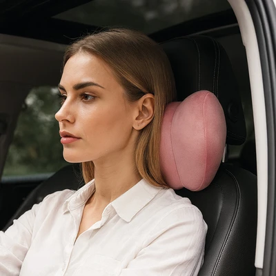 Gambar Otto Klasse Bantal Leher Kursi Mobil Memory Foam - Pink