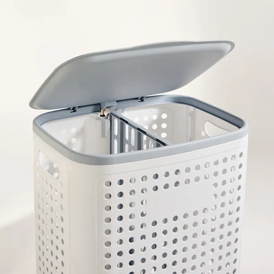 Gambar Informa Fulton Keranjang Laundry Dengan Pedal Sorter 60 Liter - Putih/Abu-Abu