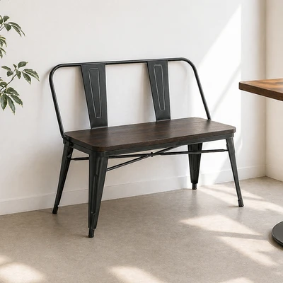Gambar Informa London Bangku Bench Dengan Sandaran - Hitam