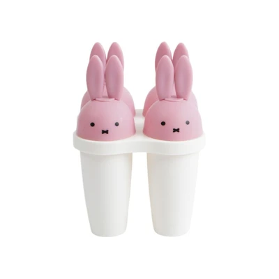 Gambar Culinart Cetakan Es Lilin Plastik Bunny 4 Slot - Pink/Putih