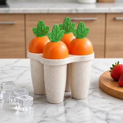 Gambar Culinart Cetakan Es Lilin Plastik Carrot 4 Slot - Mix