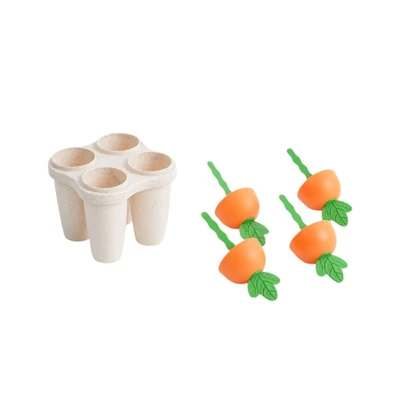 Gambar Culinart Cetakan Es Lilin Plastik Carrot 4 Slot - Mix