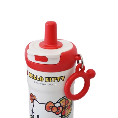 Gambar Sanrio Hello Kitty Botol Vacuum Flask Stainless Steel 316 Dengan Strap - Merah