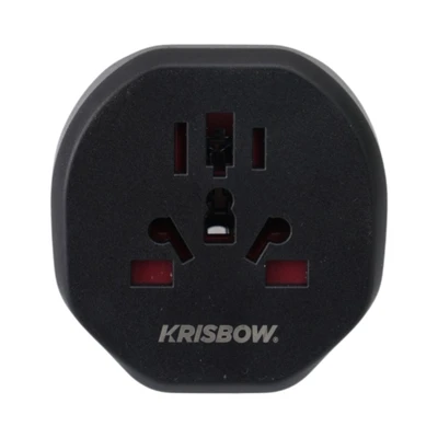 Gambar Krisbow Adaptor Universal Dengan 2 Pin Slim - Hitam