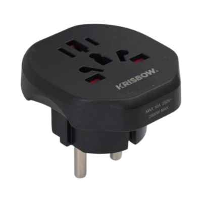 Gambar Krisbow Adaptor Universal Dengan 2 Pin Slim - Hitam