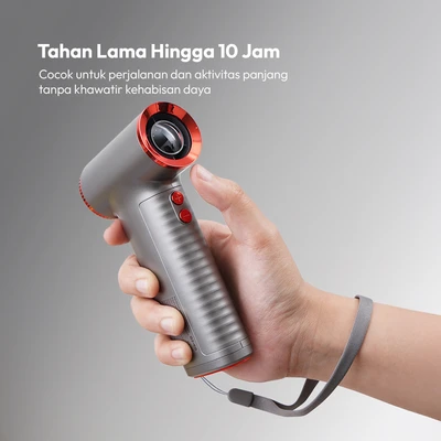 Gambar Azko Kipas Angin Portable Rechargeable Turbo 8000 - Silver/Merah