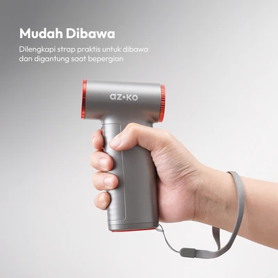 Gambar Azko Kipas Angin Portable Rechargeable Turbo 8000 - Silver/Merah