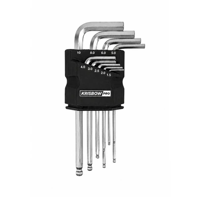 Gambar Krisbow Pro Kunci L Hex Ballpoint 1.5-10 mm Set 9 pcs LPBHS8 - Silver