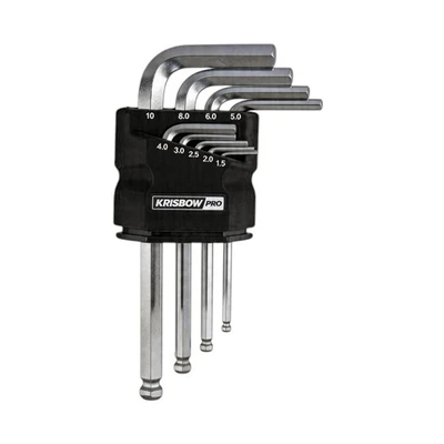 Gambar Krisbow Pro Kunci L Hex Ballpoint 1.5-10 mm Set 9 pcs LPBHS9 - Silver